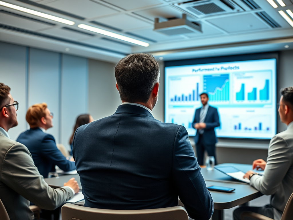 KPIが議論される会議の様子です